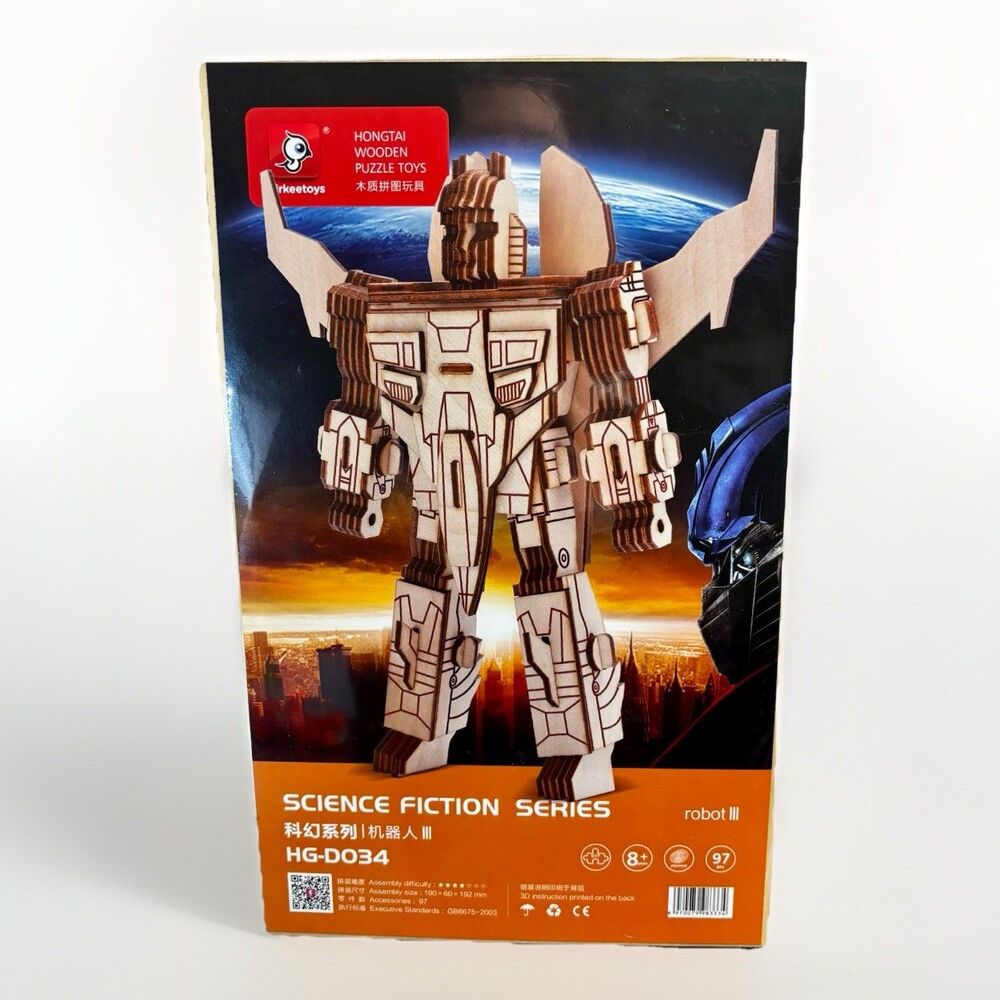 Birkeetoys Hongtai Wooden Puzzle Robot III Science Fiction 97 Pieces HG-DO34 NEW